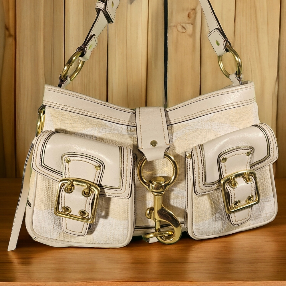Coach Legacy Signature Ivory and Beige Shoulderbag | Handbag